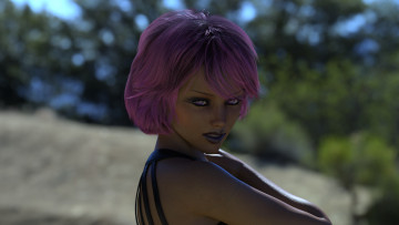 Картинка 3д+графика портрет+ portraits фон взгляд девушка