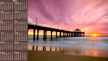 обоя календари, природа, водоем, закат