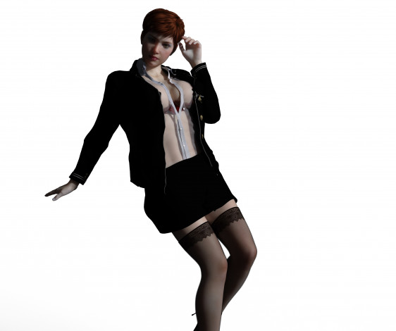 Обои картинки фото 3д графика, фантазия , fantasy, девушка, взгляд, фон