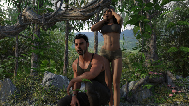 Обои картинки фото 3д графика, фантазия , fantasy, фон, взгляд, девушка