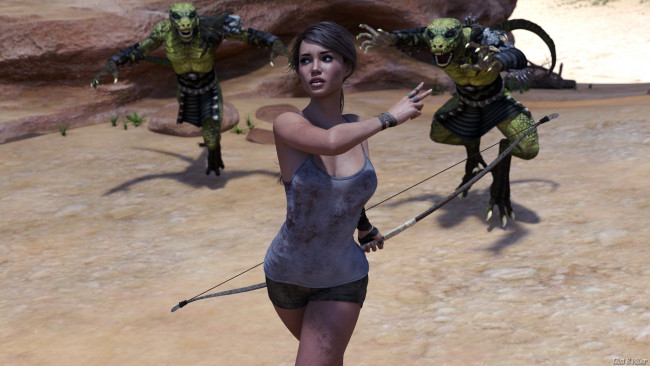 Обои картинки фото 3д графика, фантазия , fantasy, фон, взгляд, девушка