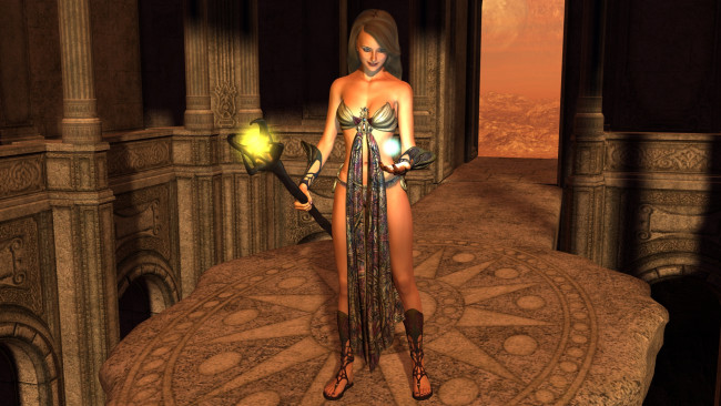 Обои картинки фото 3д графика, фантазия , fantasy, фон, взгляд, девушка