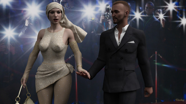 Обои картинки фото 3д графика, люди , people, девушка, взгляд, фон