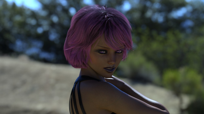 Обои картинки фото 3д графика, портрет , portraits, фон, взгляд, девушка