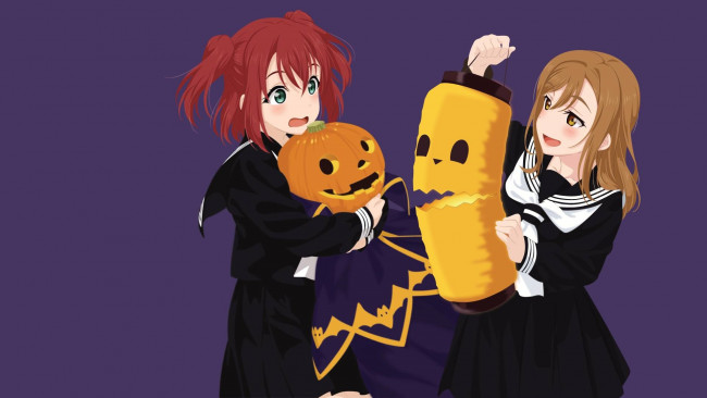 Обои картинки фото аниме, love live,  school idol project, взгляд, девушки, фон