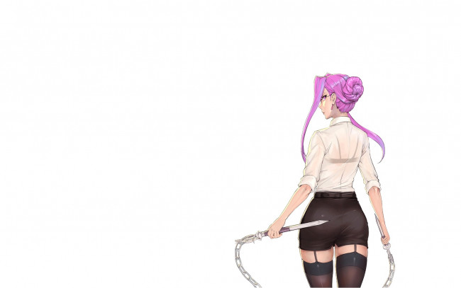 Обои картинки фото аниме, fate, stay night,  grand order,  apocrypha, юбка, оружие, девушка