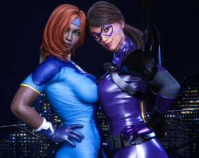 Картинка 3д+графика люди+ people девушки взгляд фон