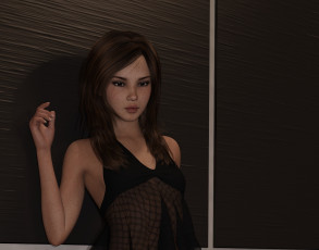 Картинка 3д+графика люди+ people девушка взгляд фон