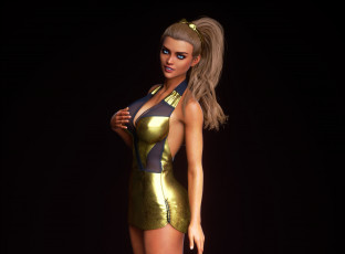 Картинка 3д+графика люди+ people девушка взгляд фон