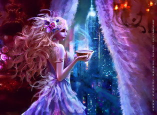 Картинка календари фэнтези 2019 чаша девушка calendar