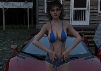 Картинка 3д+графика люди-авто мото+ people-+car+ +moto фон взгляд девушка