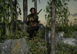 Картинка 3д+графика эльфы+ elves взгляд фон девушка