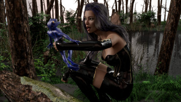 Картинка 3д+графика фантазия+ fantasy девушка фон взгляд