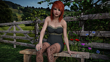 Картинка 3д+графика люди+ people фон взгляд девушка