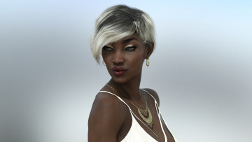 Картинка 3д+графика портрет+ portraits фон взгляд девушка