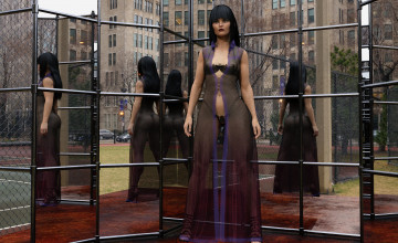 Картинка 3д+графика люди+ people фон взгляд девушка зеркало