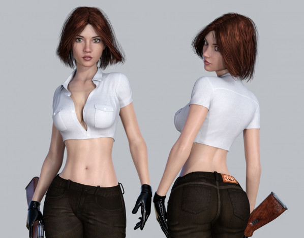 Обои картинки фото 3д графика, люди , people, фон, взгляд, девушка