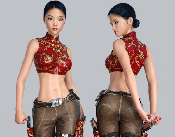 Обои картинки фото 3д графика, люди , people, фон, взгляд, девушка