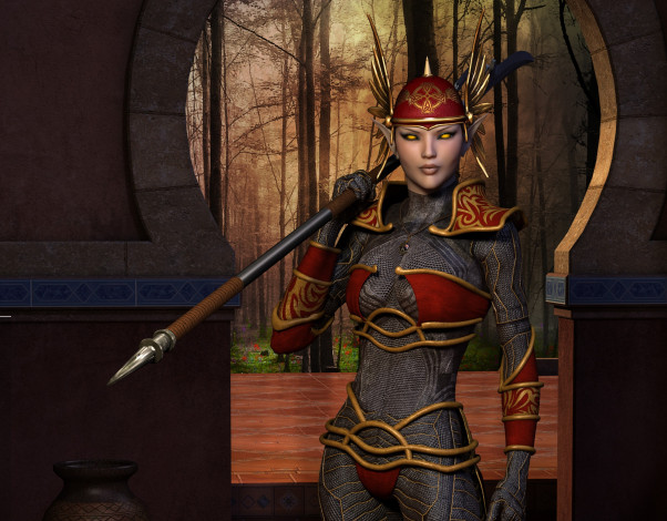 Обои картинки фото 3д графика, эльфы , elves, фон, взгляд, эльфийка