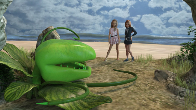 Обои картинки фото 3д графика, фантазия , fantasy, девушки, взгляд, фон