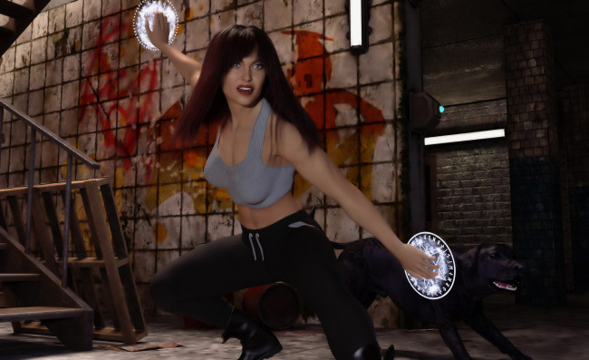 Обои картинки фото 3д графика, фантазия , fantasy, фон, взгляд, девушка