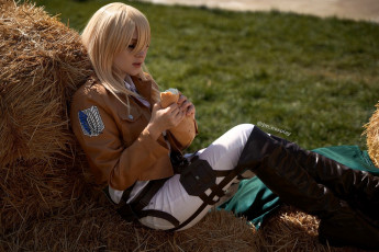 Картинка девушки -+креатив +косплей костюм образ булка сено