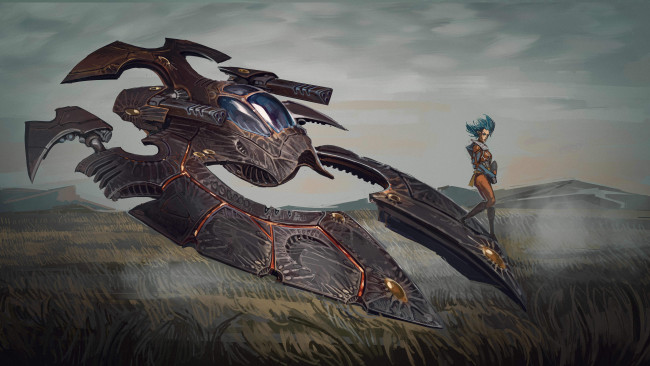 Обои картинки фото фэнтези, космические корабли,  звездолеты,  станции, девушка, фантастика