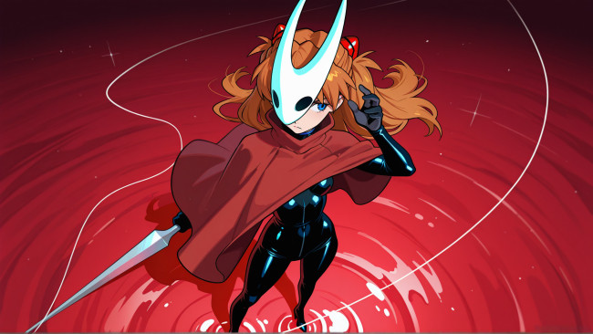 Обои картинки фото hollow knight,  silksong, видео игры, hollow, knight, silksong, hornet, evangelion