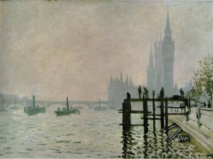 Картинка the thames below westminster рисованные claude monet