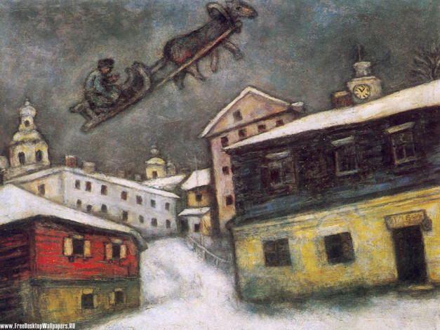 Обои картинки фото марк, шагал, рисованные