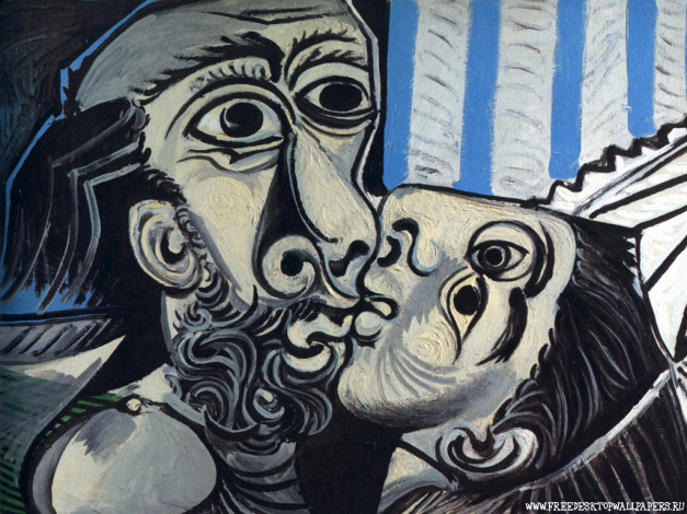 Обои картинки фото the, kiss, рисованные, pablo, picasso