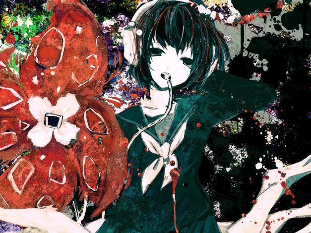 Обои картинки фото аниме, headphones, instrumental