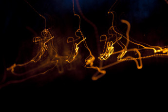 Картинка 3д графика abstract абстракции черное оранжевое свет