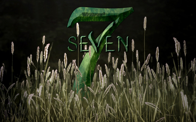 Обои картинки фото компьютеры, windows, vienna, тёмный, логотип, трава