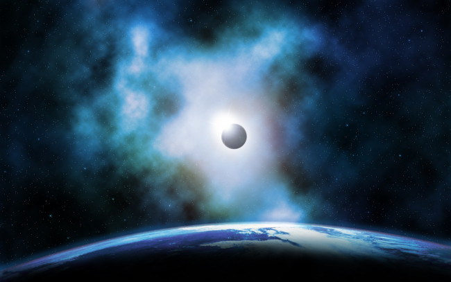 Обои картинки фото космос, арт, планеты, вселеная, тёмный, свечения