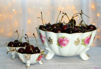 Картинка еда вишня черешня посуда черешни