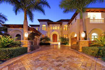 Картинка florida города здания дома дом огни растения