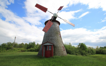 Картинка разное мельницы мельница деревья трава поляна