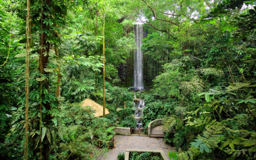 Картинка сингапур самый высокий мире искусственный водопад природа водопады