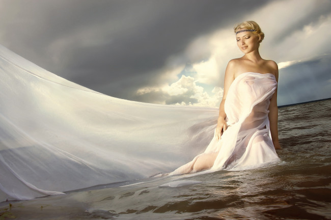 Обои картинки фото Кира Волкова, авт, Яков, мищенко, девушки, , , james, milano, материя, вода