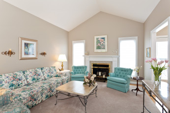 обоя интерьер, гостиная, кресла, столик