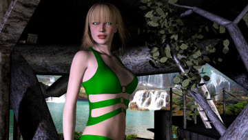 Картинка 3д графика people люди лифчик взгляд девушка