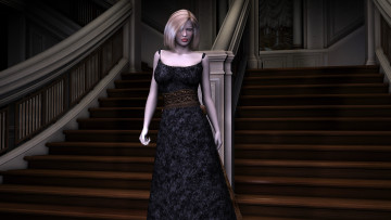 Картинка 3д графика people люди платье взгляд девушка