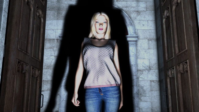 Обои картинки фото 3д, графика, people, люди, девушка, взгляд