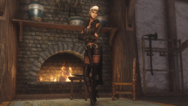 Обои картинки фото 3д, графика, people, люди, комната, камин, девушка