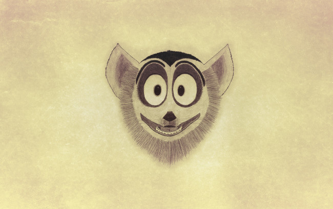 Обои картинки фото рисованные, минимализм, кошачий, лемур, король, джулиан, мордаха, madagascar, мадагаскар
