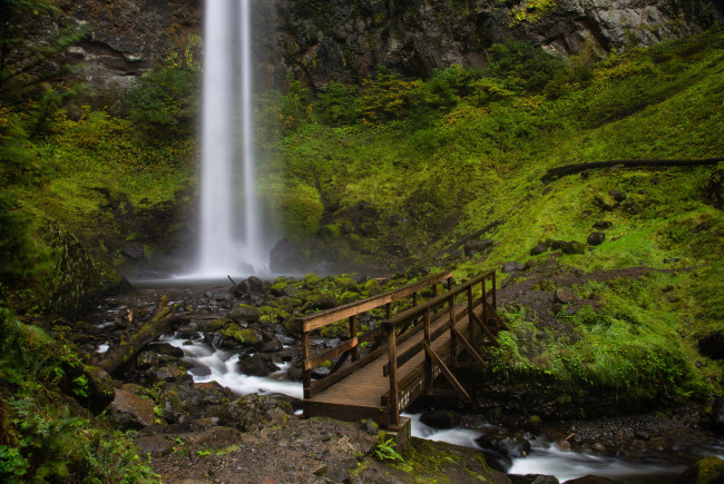 Обои картинки фото природа, реки, озера, вода, поток, мостик