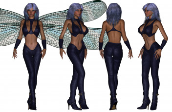 Картинка 3д+графика эльфы+ elves взгляд девушки крылья фон