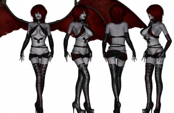 Картинка 3д+графика существа+ creatures демон фон взгляд девушка