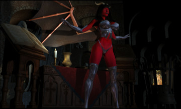 Картинка 3д+графика существа+ creatures свеча взгляд костаника